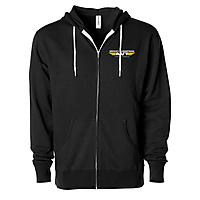 Black Unisex Full-Zip Hooded Sweatshirt