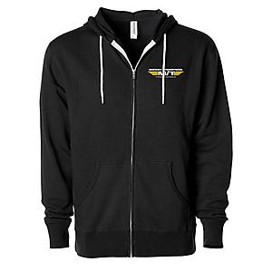 Black Unisex Full-Zip Hooded Sweatshirt